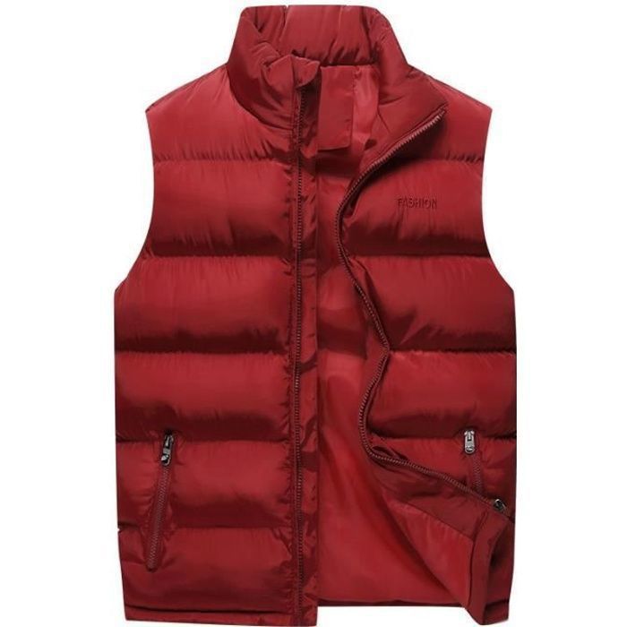 doudoune homme sans manche rouge