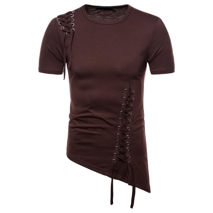 t shirt homme brun
