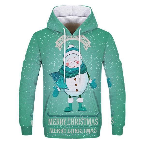 Sweat à Capuche Enfant Garçon - Imprimé Sapin De Noël - Matière Polyester - Pour Fêtes Et Quotidien