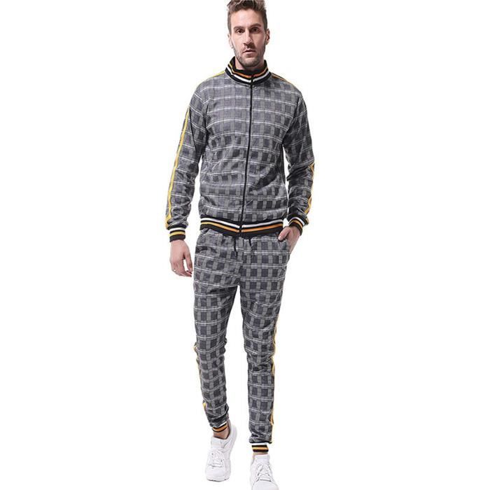 Ensemble de survêtement de jogging pour hommes gris Gris - Cdiscount  Prêt-à-Porter