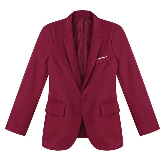 Blazer Homme Slim Fit Un Bouton Couleur Unie - Veste Élégante Mariage Et Affaires