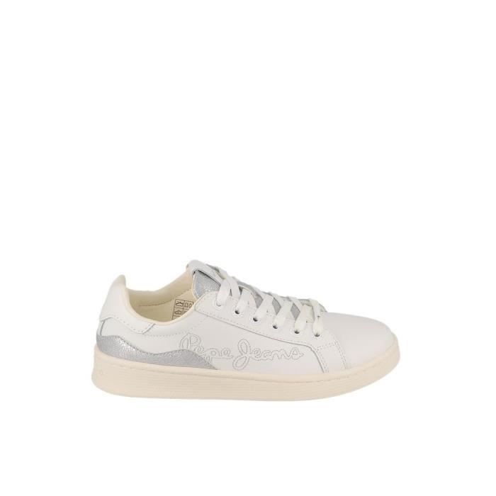 Pepe Jeans Basket De Ville Milton - PEPE JEANS - Femme - Gris - Cuir - Lacets