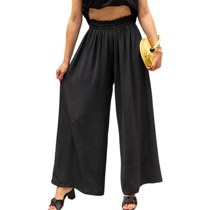 Pantalon De Sport Femme Large - Jogging Coton Élastique Taille Haute, Confortable Pour Yoga, Pilates, Loisirs