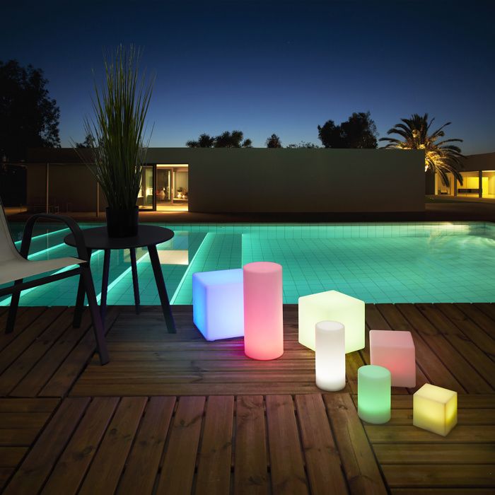 Lampe - HOME DECO FACTORY - Cube - Extérieur - Multicolore