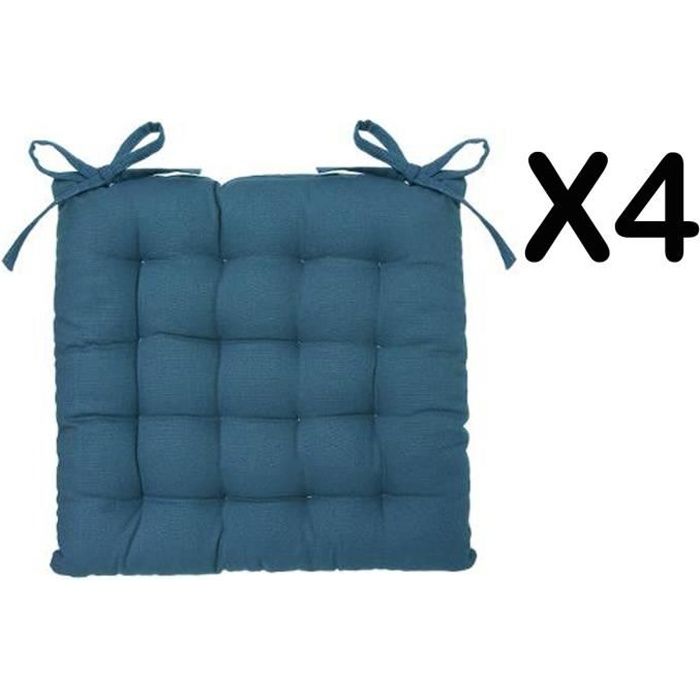 PEGANE Lot de 4 galettes de Chaise Ronde en Coton Coloris Gris fonc/é Diam/ètre 38 cm