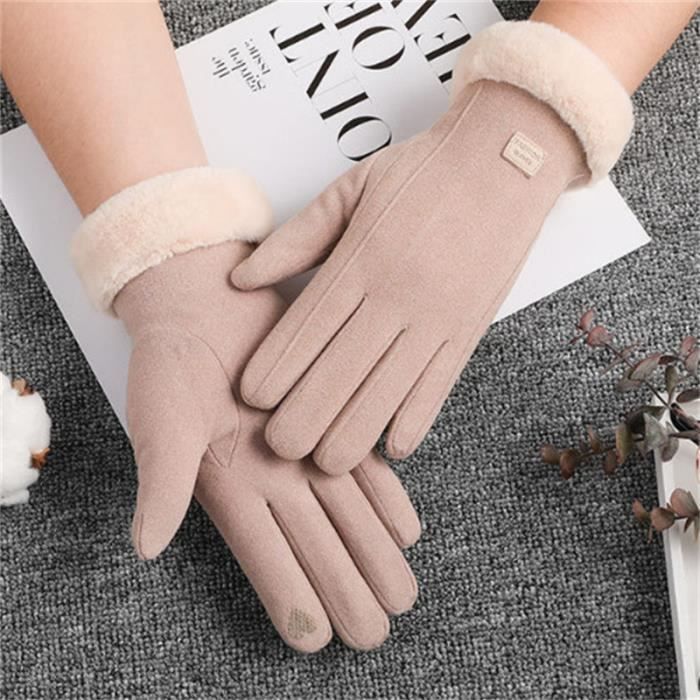 Gants Femme Hiver Plus Velours épais Gants d'équitation d