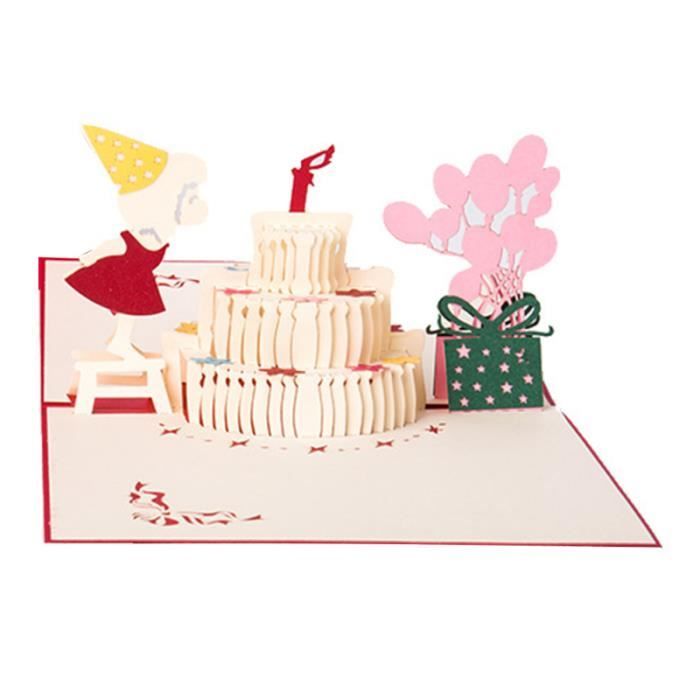 1pc Cartes D Anniversaire Premium Petite Fille Carte De Voeux Pour La Famille Faire Part Carte D Invitation Cdiscount Beaux Arts Et Loisirs Creatifs