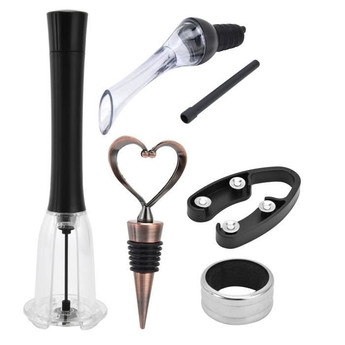 Kit Accessoires Vin Premium - Tire-bouchon Levier, Aérateur, Bouchons - Coffret Bois Cadeau Sommelier