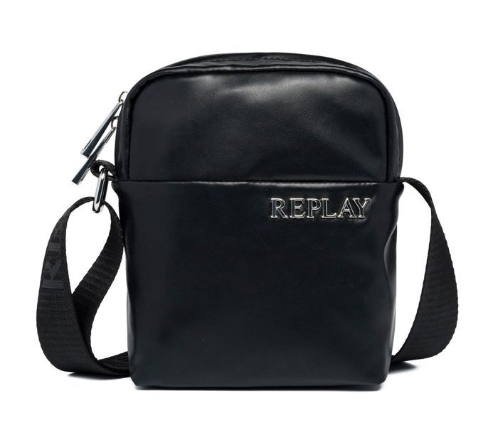 Sac Bandoulière REPLAY Noir - Crossbody En Polyuréthane, Fermeture Magnétique, Modèle FW3000