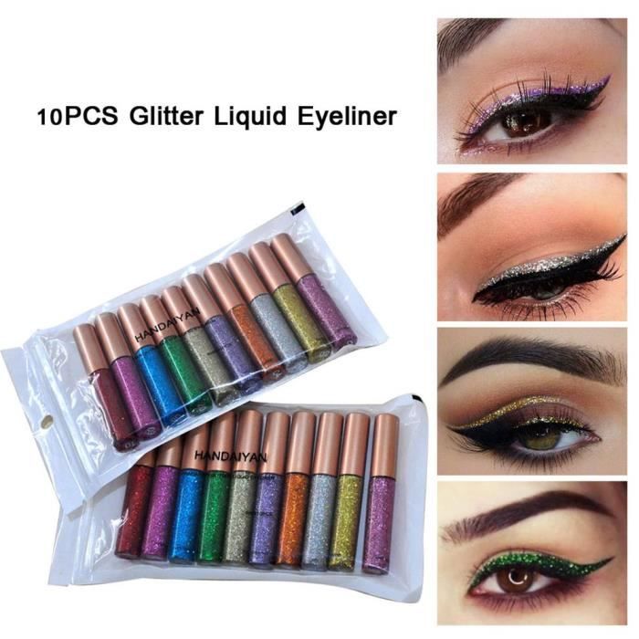 Lot De 100 Eyeliners à Paillettes Waterproof Magic Line - Teintes Variées