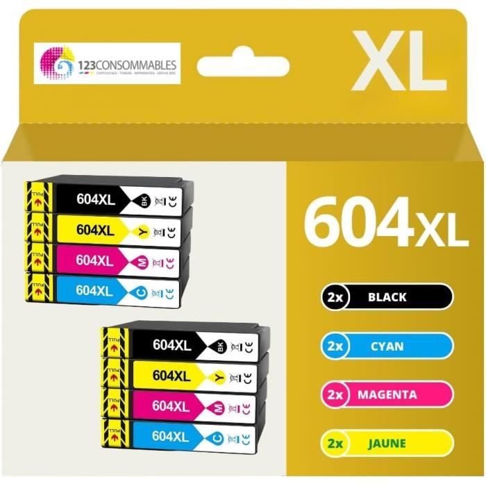 604Xl Pack 8 Cartouches Encre Compatible Avec Epson 604 Xl Pour Epson Expression Home Xp2200
