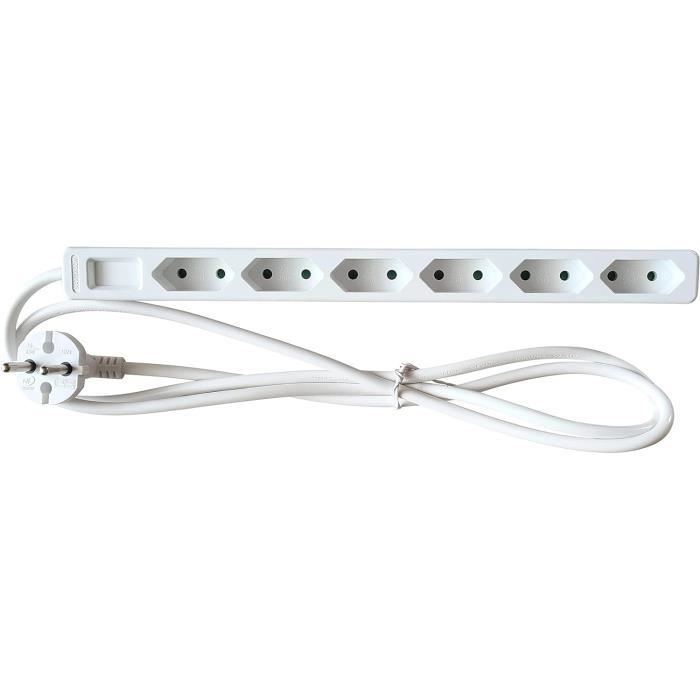 Rallonge Euro 3 M Blanc - Câble Souple, IP20, 2.5A - Pour Lampe, Radio, Petits Appareils