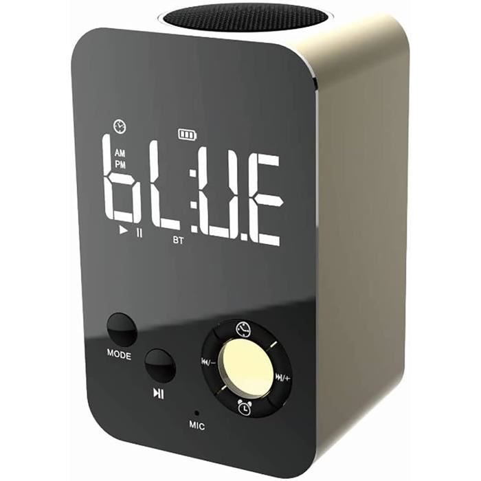Réveil Radio Bluetooth Avec écran LED Vert Réglable, Double Alarme, Timer Sommeil - ITOMA CKS503U, Design Compact Pour Chevet