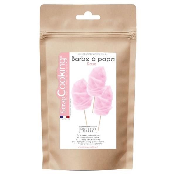 Scrap Cooking Préparation sucrée barbe à papa - Rose - Goût barbe à papa - 400g