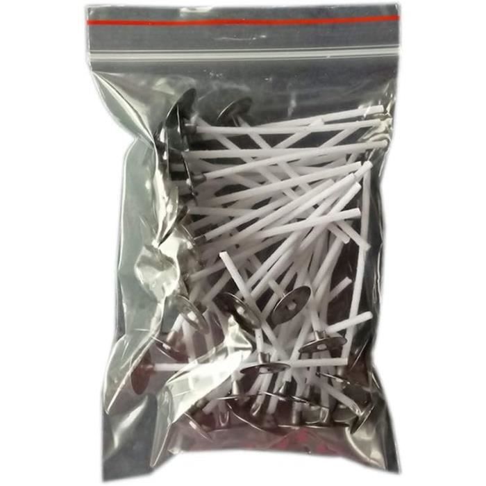 100 Mèches Bougie Coton 10cm - Kit Fabrication Bougies DIY - Inclus Supports Et Points De Colle