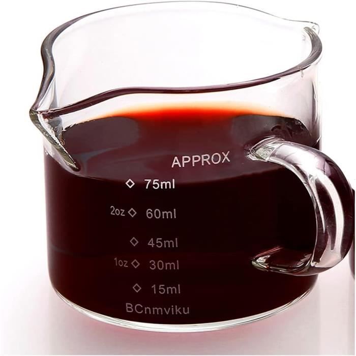 Bcnmviku 30ML Verre à Shot Verre à Mesurer Avec Fond épais Bec Rond