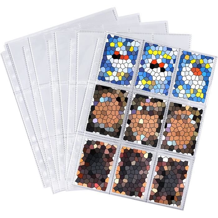 GoldOars 900 Pochettes Pour Cartes – Protecteurs Transparents Double Face 11 Trous Pour Classeur, Collection Cartes De Jeu, Football, Anime