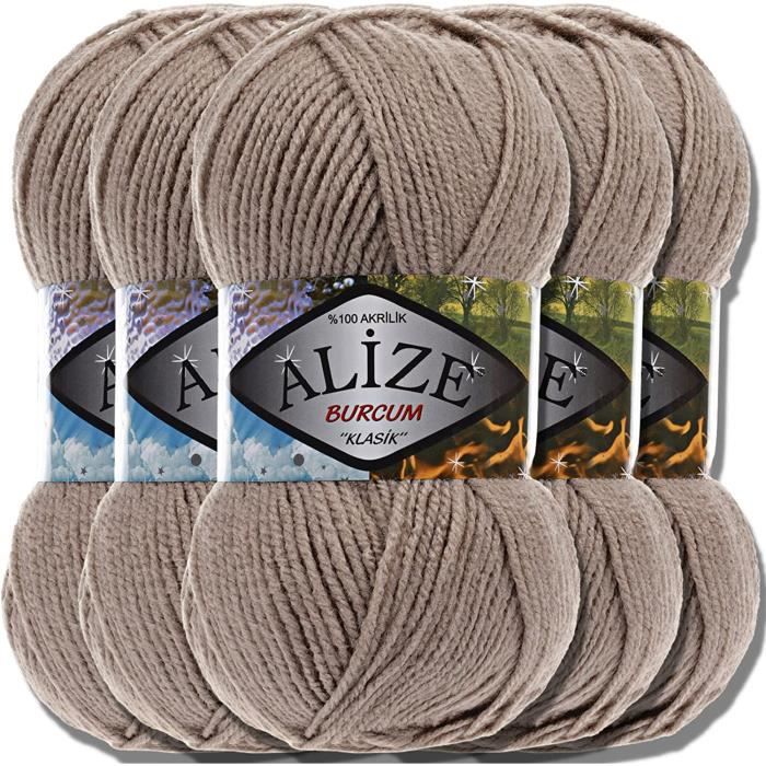 Lot De 5 Pelotes De Laine 45% Mohair Fantaisie Papillotes Bleu Pastel