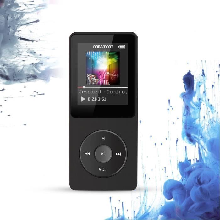 Lecteur MP3 Bluetooth 4.0 - SWONUK - 2,4 Pouces - Enregistrement Vocal - Extensible 128Go - Noir