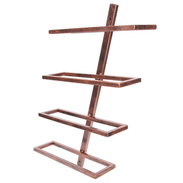 Étagère Murale Pour 3 Bouteilles De Vin - Support Bois Et Fer - Pour Cuisine, Bar, Salle à Manger