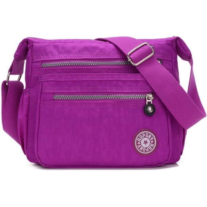 Sac Bandoulière Léger WhatUneed Pour Femme - Nylon Imperméable, Multiple Poches, Idéal Maman Et Quotidien