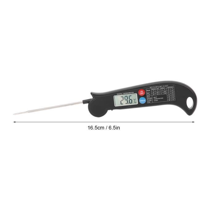 Thermomètre Digital Cuisine Avec Sonde Longue Et Pliable - Précision Pour Viande, BBQ, Confiture, Lait, Vin - Idéal Cuisson Et Pâtisserie