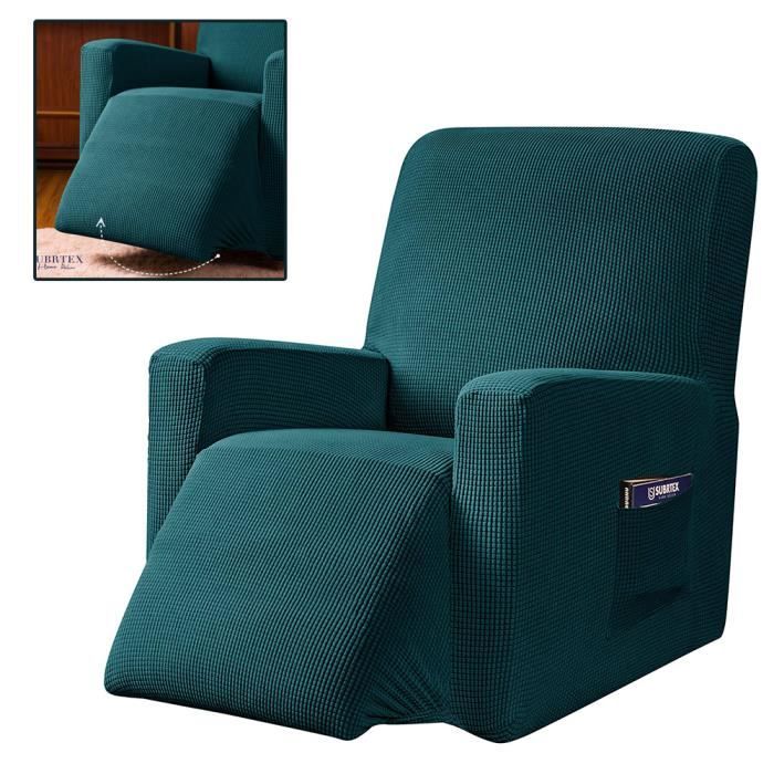 Housse de Canapé 1 Pièce Housse de Fauteuil Relax Extensible Fauteuil Relax Protecteur-Bleu Pétrole