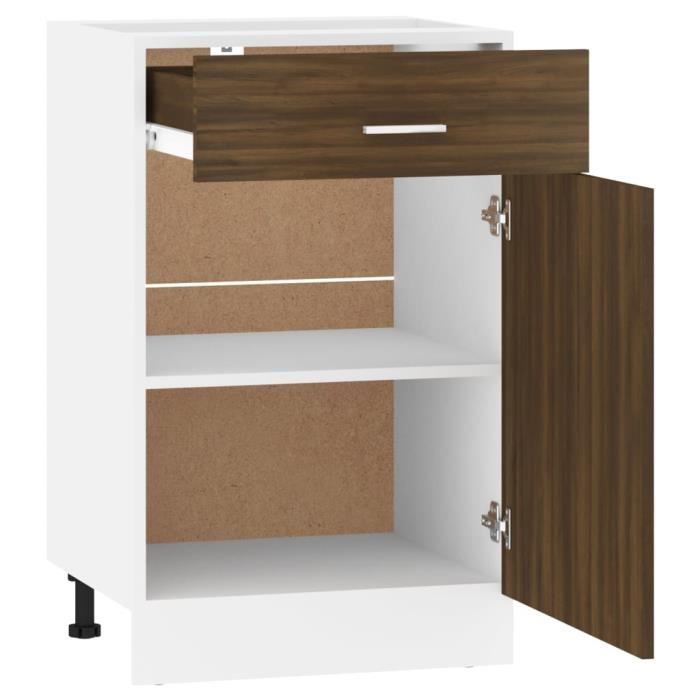 TIP Meubles de cuisine Armoire de plancher à tiroir Chêne marron