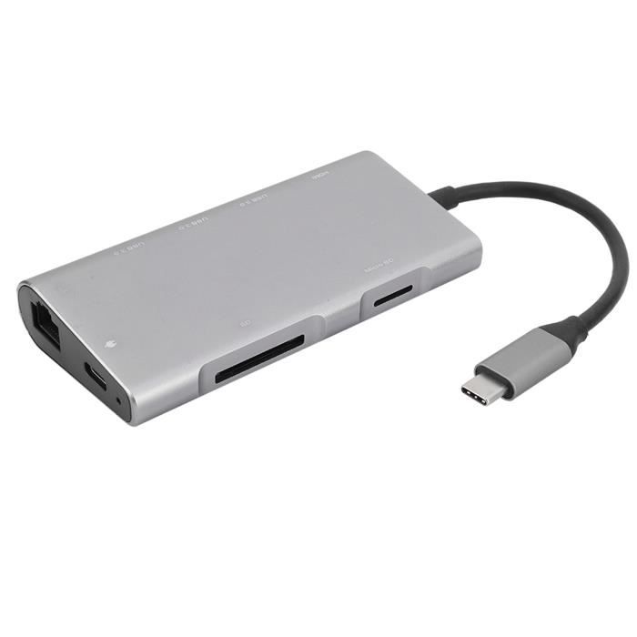 SSK Hub Multifonction Type-C Type -C à Type-C + Adaptateur 4 Ports USB3