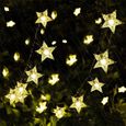 Guirlandes Lumineuses Solaires Extérieur Etoile 50 LEDs  9.5m avec 8 Modes Décoration pour Jardin Chambre Fête Soirée Blanche-1