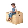 Coffre à jouets en bois Austin pour enfants - KidKraft - Coloris naturel - Charnière de sécurité - Rangement-1