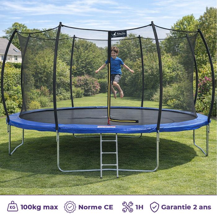 KANGUI Trampoline rond 180cm avec filet de sécurité - RALLI KANGUI Trampoline rond 180cm avec filet de sécurité - RALLI