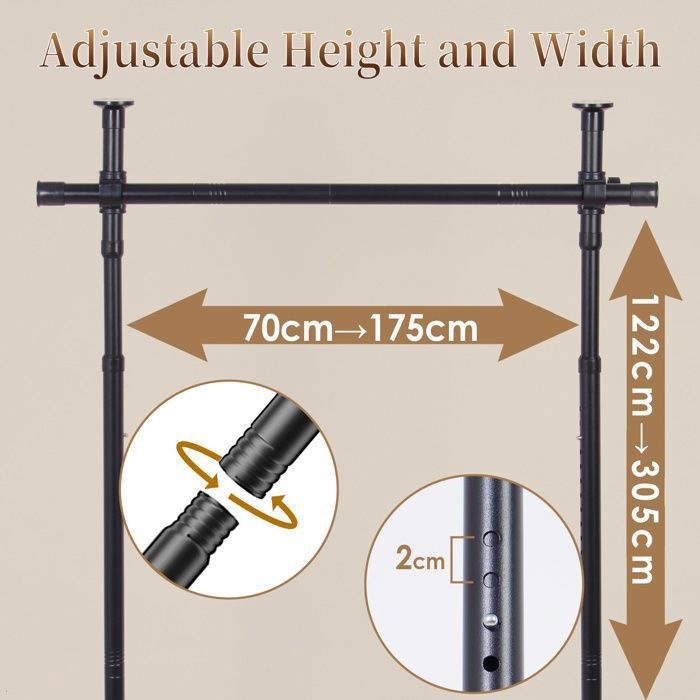 Tringle Rideaux Sans Perçage Tringle à Rideaux Sans Perçage - Paravent Intérieur Extensible 178x317cm - Noir Idéal Location Appartement
