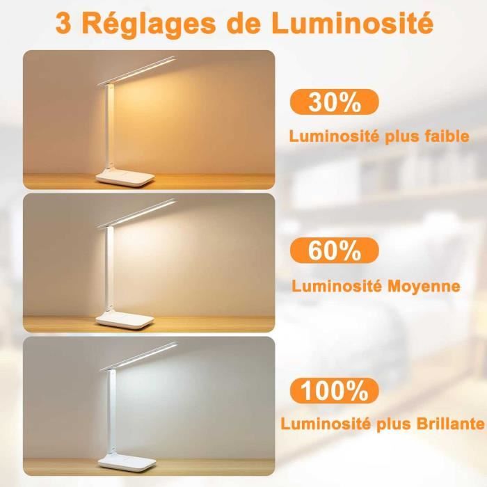 Lampe de Bureau Rechargeable Pliant LED avec 3 Lumières - Prix en Algérie
