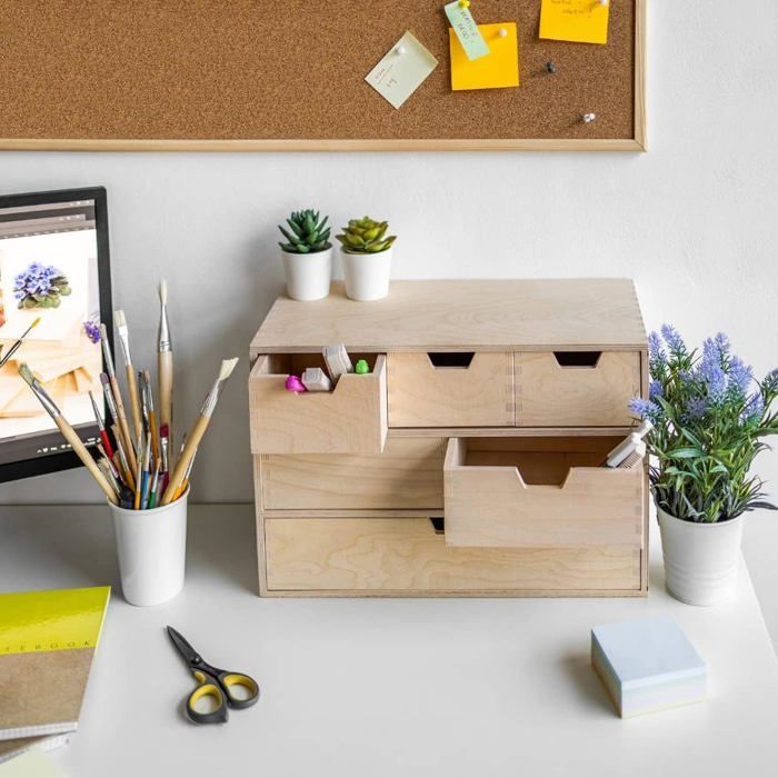 Mini Commode en Bois - Creative Deco - 6 Tiroirs - Coffre Beige Parfait à  Décorer Peindre - Cdiscount Maison