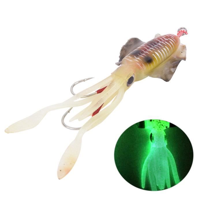 Lot De 4 Leurres De Pêche En Mer Lumineux - Jigs Calmars Poulpe 3,7g - Silicone 6cm