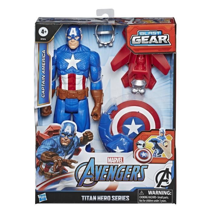 Figurine Captain America Titan Hero Blast Gear AVENGERS - 30 cm - Lanceur  et projectiles - dès 4 ans - Cdiscount Jeux - Jouets