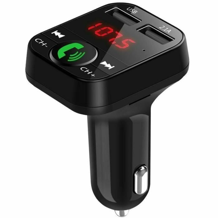 Transmetteur FM Bluetooth pour voiture Adaptateur radio sans fil Chargeur  USB Lecteur MP3 - Cdiscount Auto