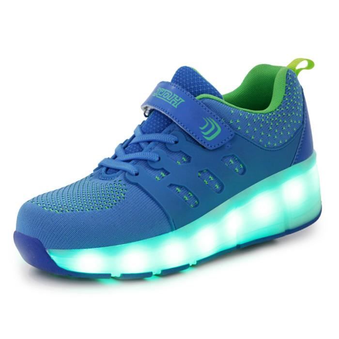 Baskets Enfants LED Chaussures Roller Skateshoes À Roulettes