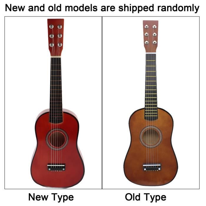 23 mini guitare enfant en bois avec 6 cordes jouets musicaux