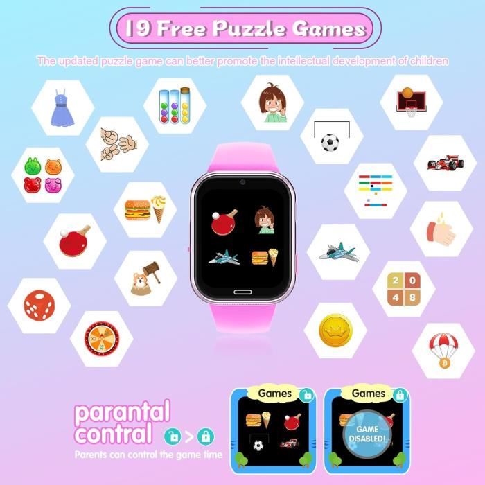 Montre Connectée Enfant 4G GPS – Smartwatch Avec Appel Vidéo, Chat, SOS, Mode Classe | Pour Filles Et Garçons 4-12 Ans | Compatible Carte SIM Nano