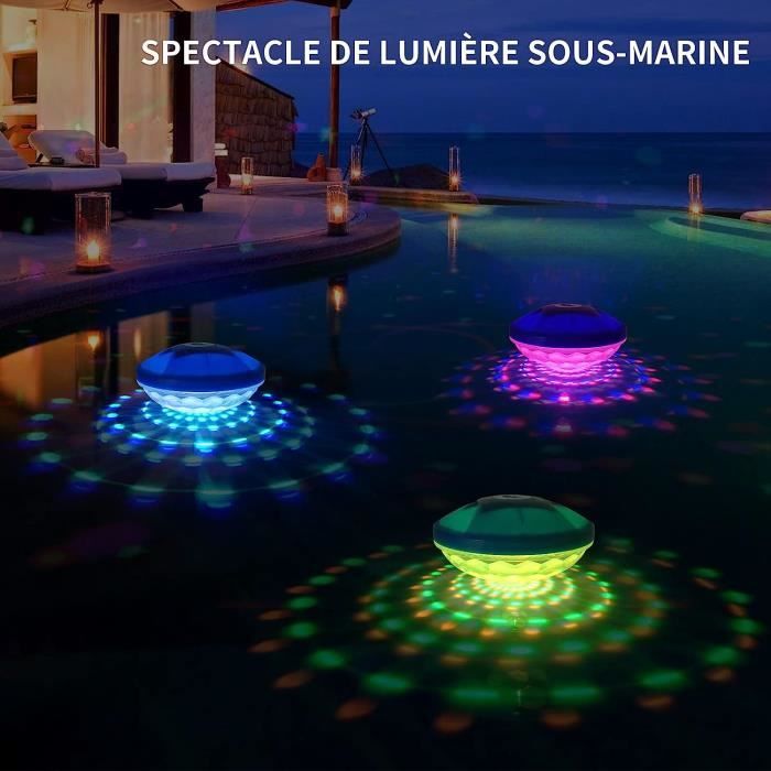 Lampe submersible LED, lumière sous-marine multicolore avec