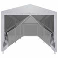 Tente de réception pliante imperméable - Blanc et noir - 9x3x2,55m - Résistance UV et à l'eau-2