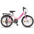 Licorne Bike Stella Premium City Bike 24,26 et 28 pouces – Vélo hollandais, Garçon [20, Rose]-2