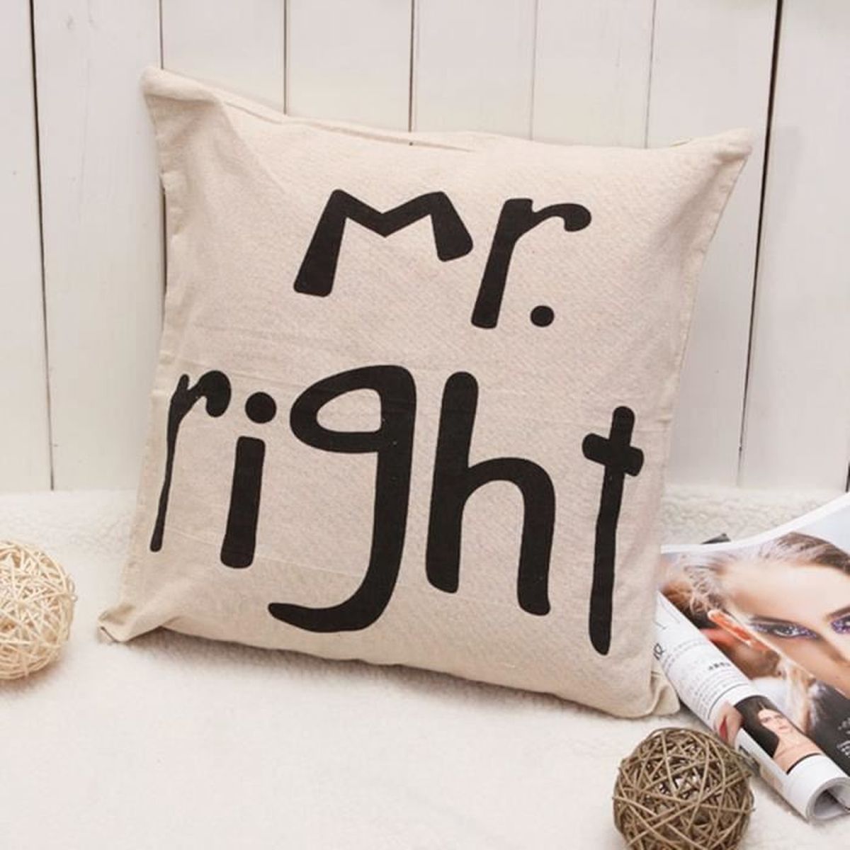 Cotton Linen MR Right Mrs lettre taie d'oreiller Canapé Jeté Housse de coussin Maisons * Cotton Linen MR Right Mrs lettre taie d'oreiller Canapé Jeté Housse de coussin Maisons *