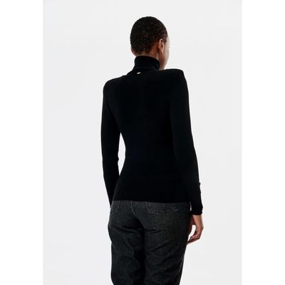 Pull noir femme KAPORAL LEZAR Col roule Boutons sur les manches Noir Cdiscount Pret a Porter