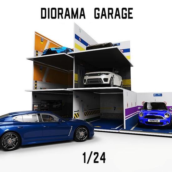 Mur Diorama couleur 1 24 Garage pour voitures miniatures en Pvc