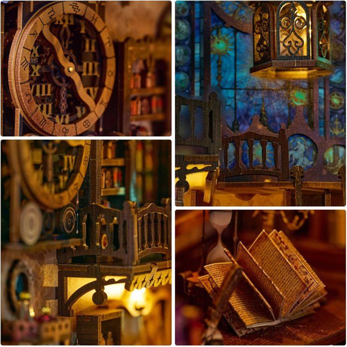 Projet Créatif Adulte Décoration Bibliothèque Kit De Maison De Poupée Miniature à Monter Soi-même, Serre-livres Book Nook Eglise Projet Créatif Adulte Décoration Bibliothèque Kit De Maison De Poupée Miniature à Monter Soi-même, Serre-livres Book Nook Eglise