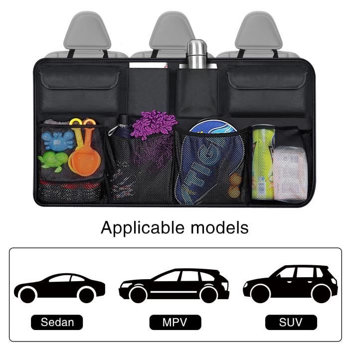 compatibles Sac de rangement pour siège arrière de voiture filets multiples  suspendus poche de rangement automatique organisateur de coffre de voiture