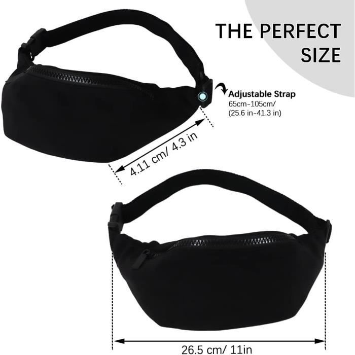 Sac Banane Unisexe En Nylon - Motif Bouledogue Français Ou Plumes De Paon - 35x14 Cm